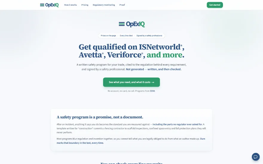 The OpExIQ home page
